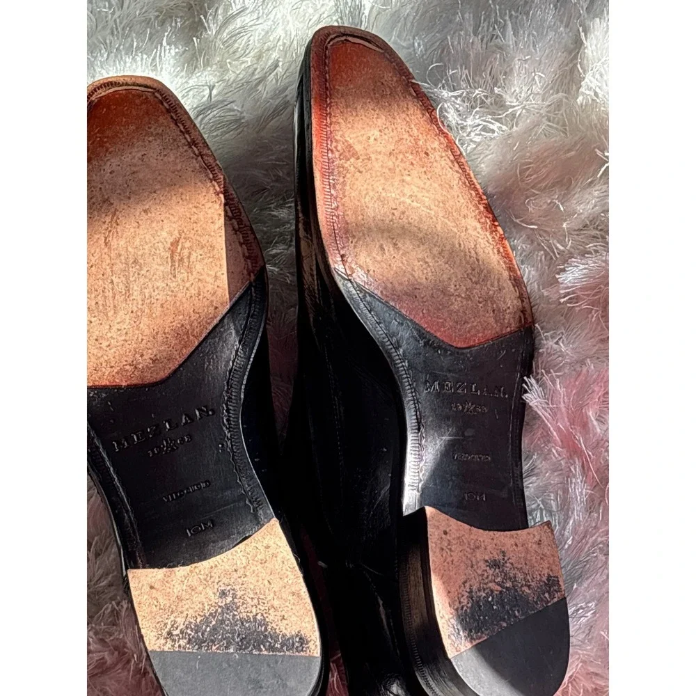 Mezlan Orleans Black Monk Strap Dress Shoes Mens 10 M Made in Spain Exotic